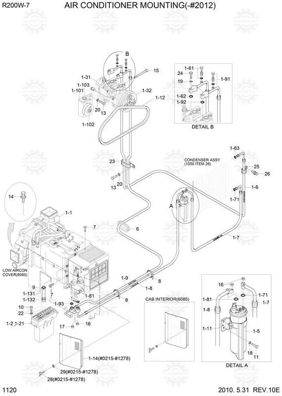 Hyundai 200W-7 Parts - A/C Controller Assy Hyundai 200W-7 Parts - A/C Controller Assy